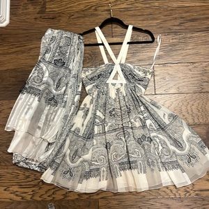 Roberto Cavalli Babydoll Mini Gown with shall - silk
